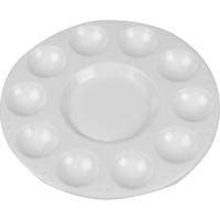 Creativ Company Palet, rond palet met 11 vakken, d 17 cm, wit, 10 stuk/ 1 doos