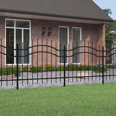 Tuinhek met spijlpunten 140 cm gepoedercoat staal zwart