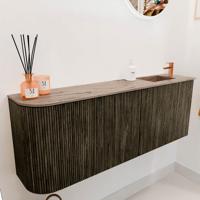 Toiletmeubel Mondiaz Joya Dlux | 111.6 cm | Meubelkleur Shadow | Faye wastafel Arena Wasbak Rechts | 1 kraangat