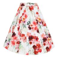 Hearts & Roses Pippa Floral Swing Skirt White -XL