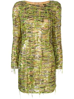Dundas robe courte à sequins - Vert
