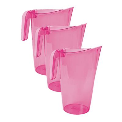 Hega Hogar Waterkan - 4x stuks - sapkan - roze - inhoud 1.75 liter - kunststof - karaf - pitcher