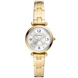 Fossil ES5203 Horloge Carlie staal goud- en zilverkleurig 28 mm