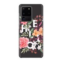 Hello in flowers: Volledig geprint Samsung Galaxy S20 Ultra Hoesje