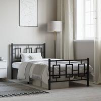 Bedframe met hoofd- en voeteneinde metaal zwart 100x190 cm