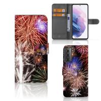 Samsung Galaxy S21 Plus | Wallet Case | met Pasjes | Vuurwerk