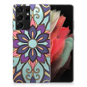 Samsung Galaxy S21 Ultra TPU Case Purple Flower