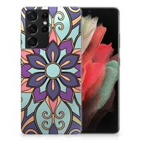 Samsung Galaxy S21 Ultra TPU Case Purple Flower - thumbnail