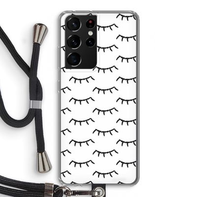Wimpers: Samsung Galaxy S21 Ultra Transparant Hoesje met koord