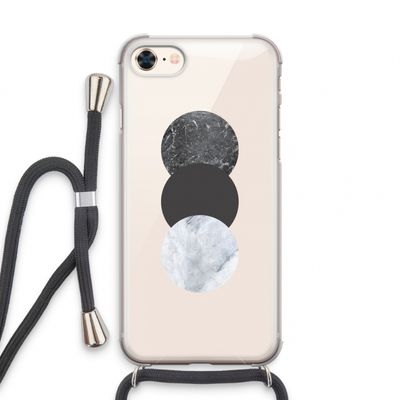 Marmeren cirkels: iPhone 8 Transparant Hoesje met koord