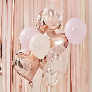 Ballonnenbundel Blush en Rosegoud