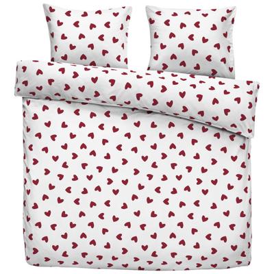 Leen Bakker - Dekbedovertrek Wies - Wit/rood - 200x200/220 Cm - Katoen - Wit#Rood