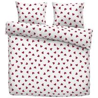 Leen Bakker - Dekbedovertrek Wies - Wit/rood - 200x200/220 Cm - Katoen - Wit#Rood