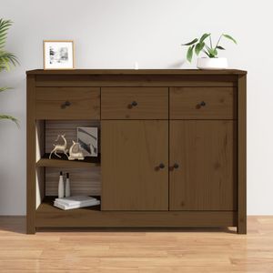 Dressoir 100x35x74 cm massief grenenhout honingbruin