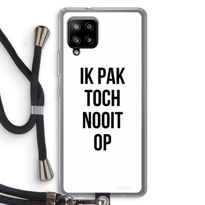 Ik pak nooit op: Samsung Galaxy A42 5G Transparant Hoesje met koord