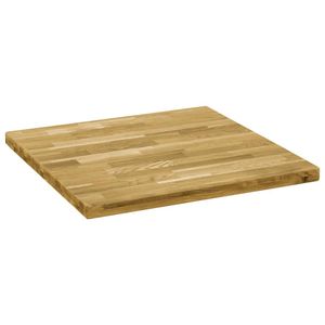 The Living Store Tafelblad Eiken - 70 x 70 cm - Natural Oak - 44 mm dikte