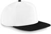 Beechfield CB660 Original Flat Peak Snapback Cap - White/Black - One Size