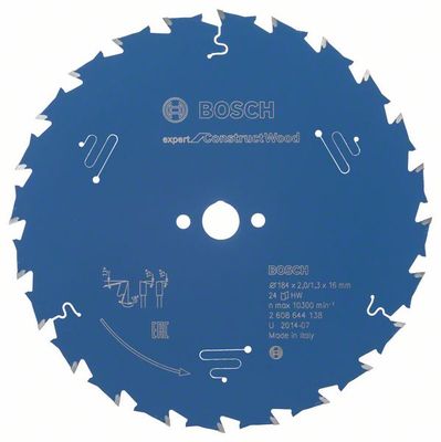 Bosch Accessoires Cirkelzaagblad Expert for Construct Wood 184X16X2/1.3X24 - 2608644138