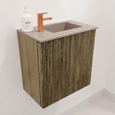 Toiletmeubel Mondiaz Joya Dlux | 40 cm | Meubelkleur Dusk | Faye wastafel Saba Wasbak Rechts | 1 kraangat