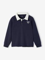 Gestreepte polo voor jongens marineblauw