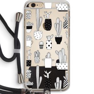 Cactusmotief: iPhone 6 PLUS / 6S PLUS Transparant Hoesje met koord