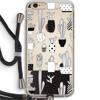 Cactusmotief: iPhone 6 PLUS / 6S PLUS Transparant Hoesje met koord