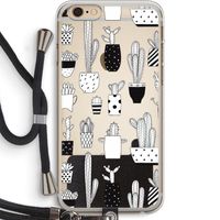 Cactusmotief: iPhone 6 PLUS / 6S PLUS Transparant Hoesje met koord