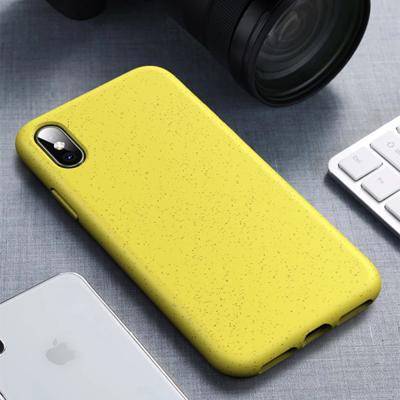 Starry Series schokbestendig stro materiaal + TPU beschermhoes voor iPhone XS/X (geel)