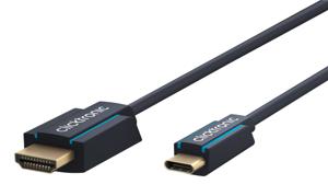 ClickTronic 44928 video kabel adapter 1 m USB Type-C HDMI Type A (Standaard) Zwart