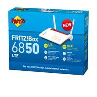 AVM FRITZ!Box 6850 LTE draadloze router Gigabit Ethernet Dual-band (2.4 GHz / 5 GHz) 3G 4G Rood, Wit - thumbnail