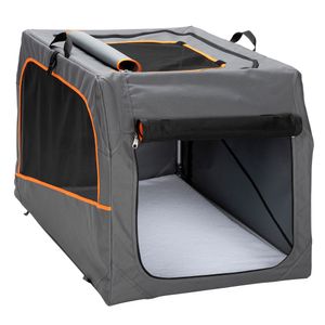 HUNTER Honden-transportbox Aluminium opvouwbaar, grijs-oranje, Maat: S