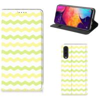 Samsung Galaxy A50 | Hoesje met Magneet | Waves Yellow