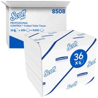 Toiletpapier Scott gevouwen tissue 2-laags 36x250stuks wit 8508 - thumbnail