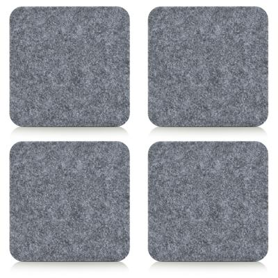 4x Onderzetter - grijs - vilt - 10 x 10 cm - voor glazen - voor op tafel - warmtebestendig