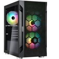 SilverStone sst-fah1mb-pro midi tower behuizing (zwart | 3x usb-a | rgb | tempered glass)
