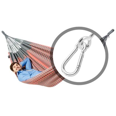 Tweepersoons hangmat met bevestiging - 350x160cm - Roze - 160kg draagkracht- 100% katoen - binnen & buiten
