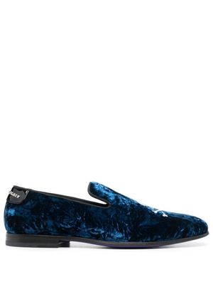 Philipp Plein chaussons à applique tête de mort - Bleu