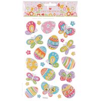 Stickervel met paaseieren en vlinders - 25 stickers - Pasen thema   -