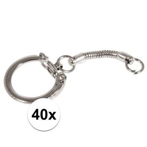 40x Hobby sleutelhangers/ringen met ketting en clipsluiting