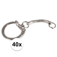 40x Hobby sleutelhangers/ringen met ketting en clipsluiting