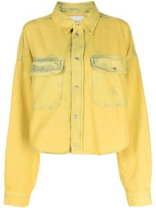 Calvin Klein chemise en jean délavé à logo brodé - Jaune