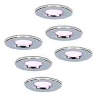 Set van 6 Venezia Smart inbouwspots - IP65 waterdicht - 6 Watt 450 lumen - Wifi + Bluetooth - RGBWW - Google Home, Amazon Alexa en Siri - Chroom - Badkamer, binnen en buiten
