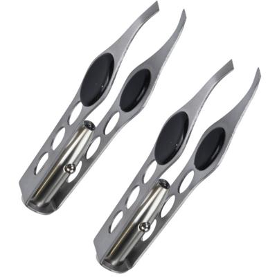 Pincet - 2x stuks - met LED verlichting - 9,5 cm - Persoonlijke verzorging - Zilverkleurige pincet m Pincet - 2x stuks - met LED verlichting - 9,5 cm - Persoonlijke verzorging - Zilverkleurige pincet m