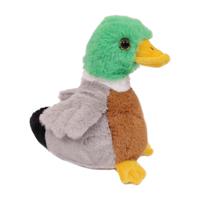 Knuffeldier Wilde Eend - zachte pluche stof - kleurenmix - kwaliteit knuffels - 16 cm