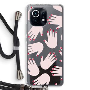 Hands pink: Xiaomi Mi 11 Transparant Hoesje met koord