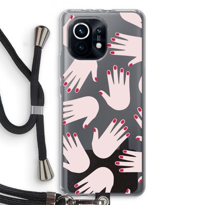Hands pink: Xiaomi Mi 11 Transparant Hoesje met koord