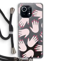 Hands pink: Xiaomi Mi 11 Transparant Hoesje met koord