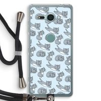 Poezen: Sony Xperia XZ2 Compact Transparant Hoesje met koord