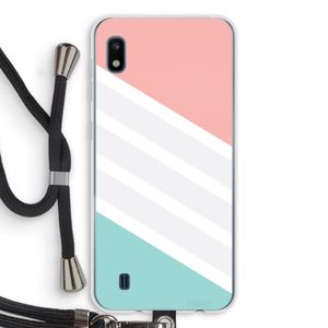 Strepen pastel: Samsung Galaxy A10 Transparant Hoesje met koord