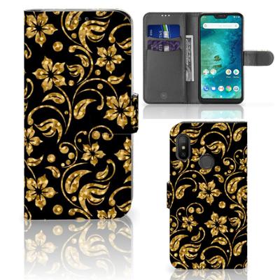 Xiaomi Mi A2 Lite Hoesje Gouden Bloemen Xiaomi Mi A2 Lite Hoesje Gouden Bloemen